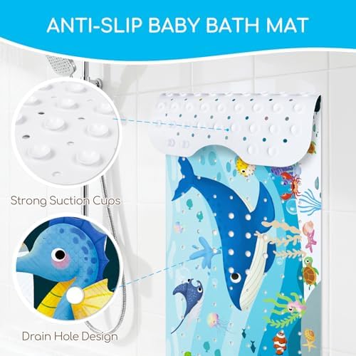 Baby Bath Mat for Tub, Non Slip Kids Bath Shower Mat - Image 4