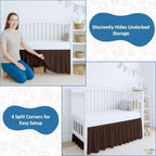 Cottington Lane Chocolate Crib Skirt Dust Ruffle 14" Drop, Fits 28" x 52" - Image 4