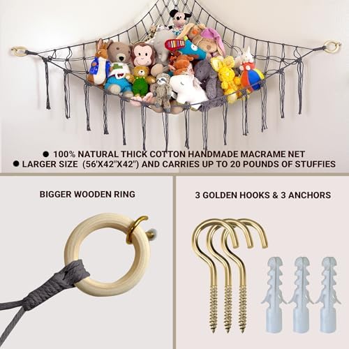 ABBY BABY Large Stuffed Animal Hammock Corner - Image 2
