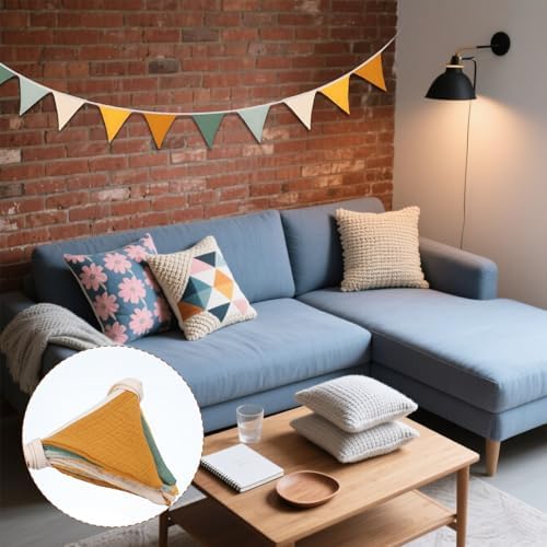 Nogeqi Pennant Banner Flags, Boho Garland Triangle Bunting Banner - Image 5