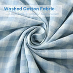 2 Pack Light Blue Gingham Ruffle Standard Pillow Shams 20"x26" - Image 5