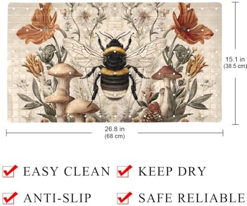 Shower Mat Bathtub Mat, 26.8x15.1 inch, Non-Slip Bath Mat - Image 4
