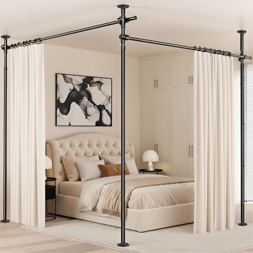 Room Divider No Drilling Curtain Rod Wall Divider by Unknown