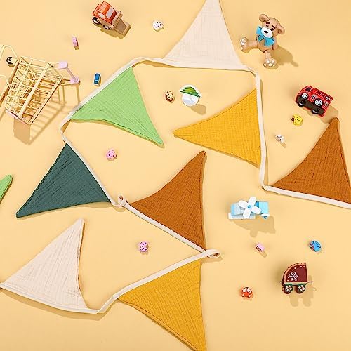 Oudain 2 Pcs Pennant Banner Flags Nursery Garland Triangle, Retro Forest - Image 5