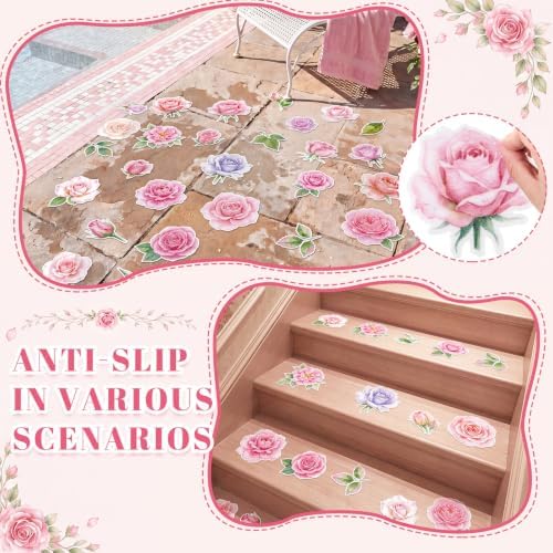 Fullhawl 30 Pcs Rose Non Slip Shower Stickers, Bathtub Safety - Image 6