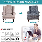 NILUOH Wingback Chair Covers 2-Piece, Armchair Slipcovers - Image 6