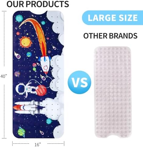 Baby Bath Mat for Tub Non Slip Kids Bathtub Mat Extra Long 40X16 Inch Toddler - Image 3