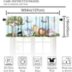 Animals Nursery Valance Curtain Baby Boy Girl Bear Fox Deer Bunny Short Half - Image 2