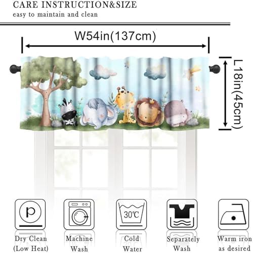 Animals Nursery Valance Curtain Baby Boy Girl Bear Fox Deer Bunny Short Half - Image 2
