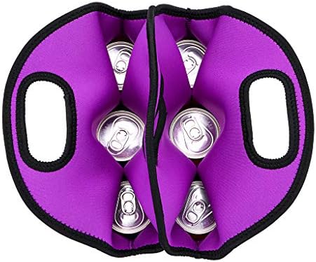 Hipiwe 6 Slot Beer Can Carrier Neoprene Water Drinks Bottle Cooler Tote Bag - Image 6
