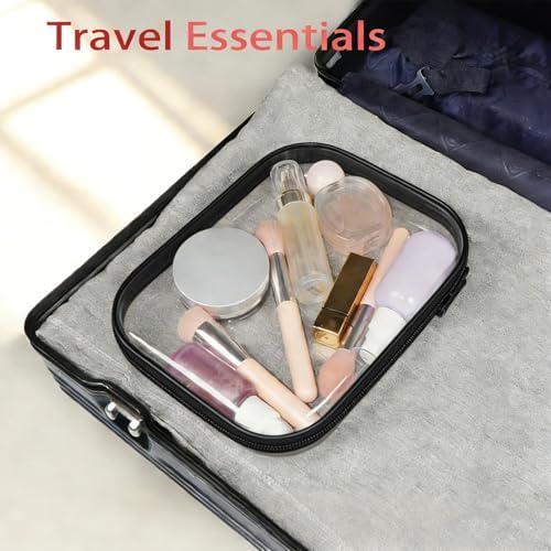 3Size Clear Hard Shell Zipper Case, Travel Makeup Toiletry Bags Home Storage - Image 7