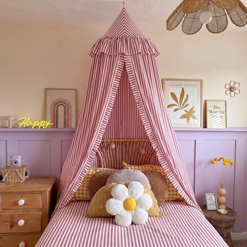 SmoothNovelty Red Striped Bed Canopy - Image 4