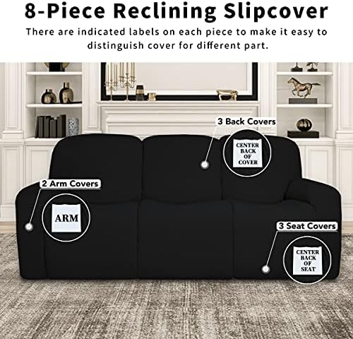 Easy-Going 100% Dual Waterproof Recliner Sofa Cover, 8-Pieces Stretch Relining - Image 4