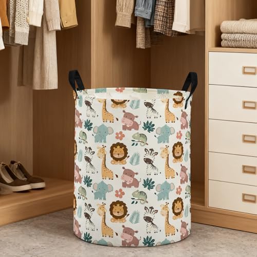 ESSME Kids Laundry Basket, Animal Hamper Collapsible Canvas Waterproof Storage - Image 5