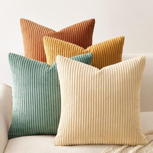 Topfinel 20x20 inch 4 Pack Decorative Throw Pillow Covers, Soft Velvet Modern by Topfinel