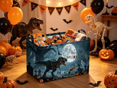 Sanjiaofeng Rectangular Dinosaur Halloween Baskets, Waterproof Foldable - Image 3