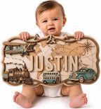 Custom Travel Nursery Name Sign by AydansUniqueFinds