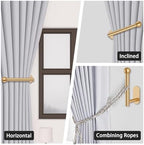 2 Pack Curtain Holdbacks, Adhesive Curtain Tiebacks, Wall Mounted Curtain Hooks - Image 7