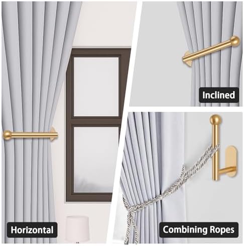 2 Pack Curtain Holdbacks, Adhesive Curtain Tiebacks, Wall Mounted Curtain Hooks - Image 7