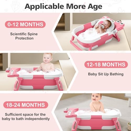 Collapsible Baby Bathtub for Newborn, Foldable Baby Bath Tub - Image 3