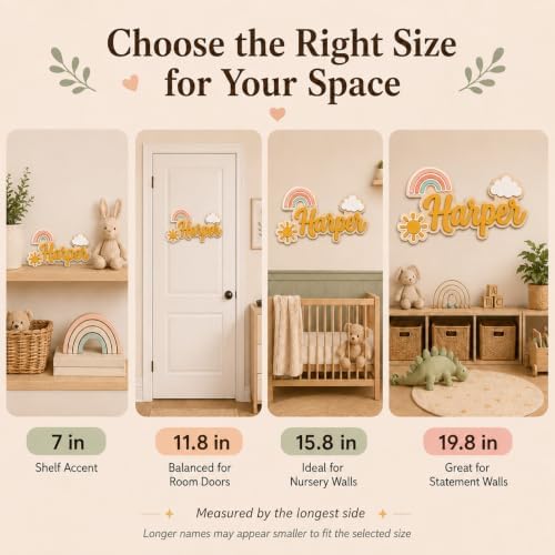 Custom Wooden Name Sign for Baby Nursery, Kids Room Door & Wall Decor - Image 2