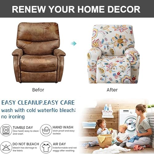 Recliner Chair Covers 4-Pieces Recliner Slipcovers Lazy Boy Chair Covers - Image 7