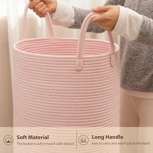 OIAHOMY 100L Nursery Hamper Laundry Basket Laundry Hamper Pink - Image 6