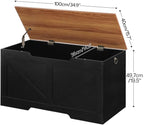 HOOBRO Storage Bench, 39.4" Retro Wooden Storage Chest - Image 7