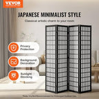 VEVOR Room Divider, 4 Panel Japanese Room Divider, Wood Folding Privacy Screen - Image 2