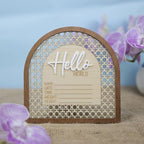 Baby Announcement Sign 6.5 Inch Wooden Hello World Newborn Welcome Sign Birth - Image 5