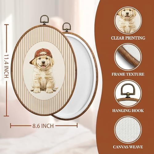 SONMYSULIL Baby Golden Retriever Nursery Wall Art Decor, Kids Room Oval Wall - Image 6