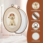 SONMYSULIL Baby Golden Retriever Nursery Wall Art Decor, Kids Room Oval Wall - Image 6