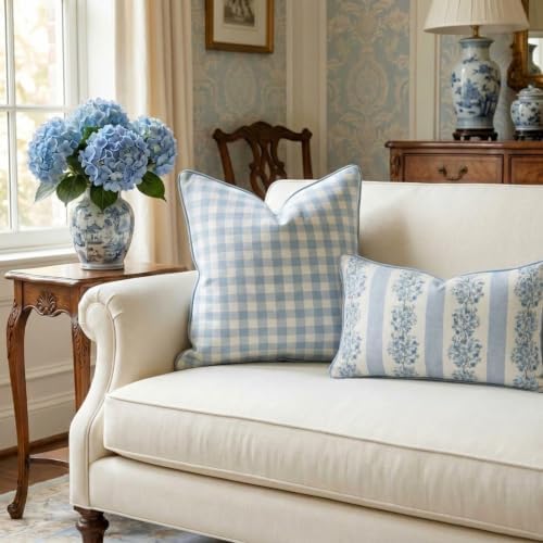 Jillien Harbor “The Charlie” Decorative Pillow Cover – Blue and White Accent - Image 4