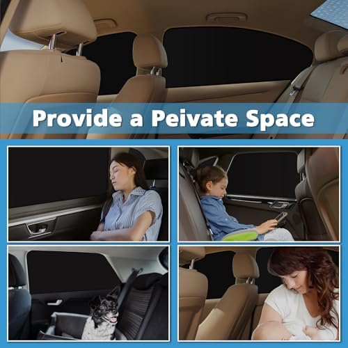 XCBYT Magnetic Car Side Window Shades, 100% Blackout Privacy Curtains - Image 3
