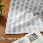 ZJDECOR 63 Inch Blue Stripe Full Blackout Window Curtain Panels - Image 6