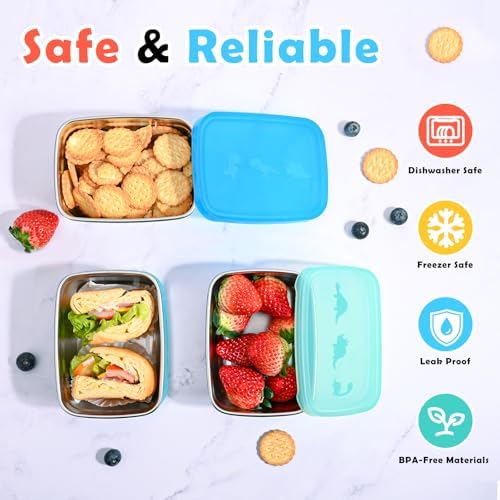 Tanjiae 3-Pack Stainless Steel Snack Containers - Image 5