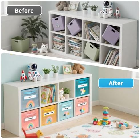 Cube Storage Bins, 6 Pack 11 Inch Fabric Storage Bins - Image 6