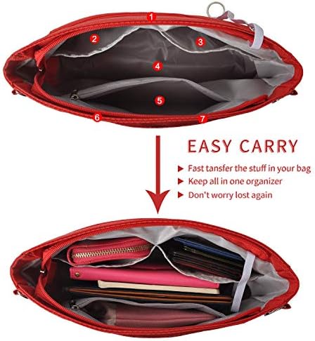 Vercord Expandable Nylon Handbag Purse Organizer Insert Liner Shaper Bag in Bag - Image 3