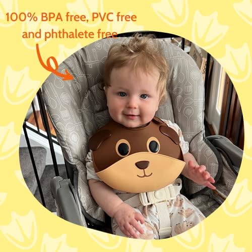 Silly Goose Set of 2 Silicone Animal Baby Bibs - Image 3