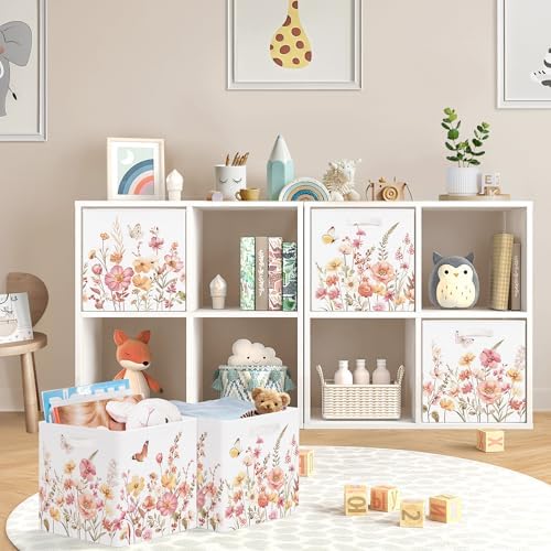 11.8" Wild Flower Storage Cube Organizer Set 3Pcs Clothes Storage Basket Bin - Image 2