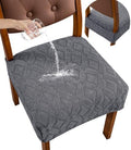 Genina Waterproof Chair Covers Set of 4, Dining Chair Cover, Dark Gray by Genina