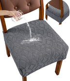 Genina Waterproof Chair Covers Set of 4, Dining Chair Cover, Dark Gray by Genina