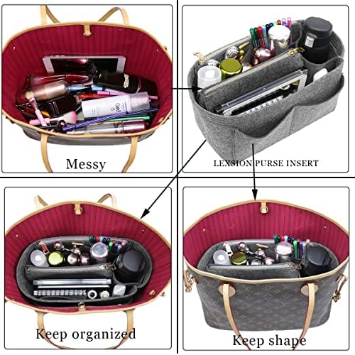 LEXSION Felt Purse Organizer Insert, Tote Bag Shaper Dividers - Image 6