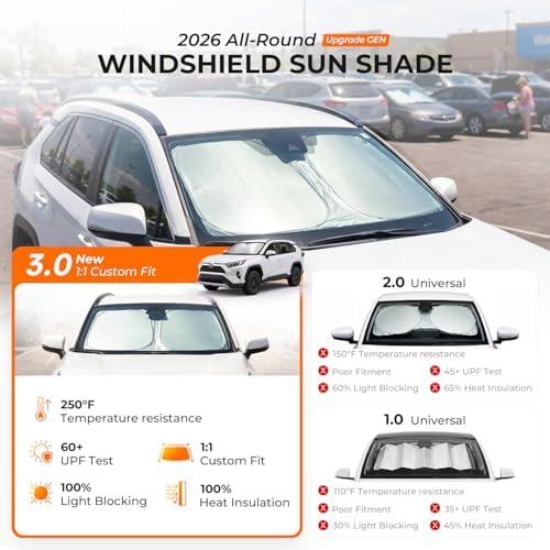 DooGooCoo Windshield Sun Shade for Kia Telluride 2020-2026 Sun Shade for Car - Image 2