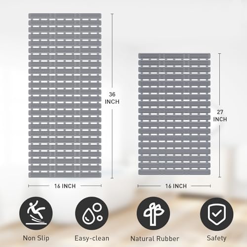 XIYUNTE Rubber Bath Mat for Tub Non Slip, 36 x 16 inches Bathtub Mat Non Slip - Image 3