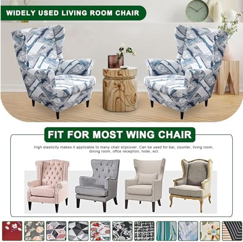 CRFATOP Wingback Chair Covers Wing Armchair Slipcovers - Image 6