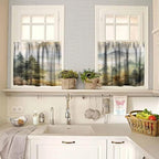 Forest Valance Curtain for Kitchen, Window Treatment Watercolor Mountain Forest - Image 2