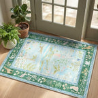 2x3 Washable Area Rug for Entryway Non Slip Safari Nursery Rug Blue Kids Room by Garvee