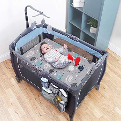 Pack n Play Stretchy Fitted Playard Sheet Set BROLEX 2 Pack Portable Mini Crib - Image 4