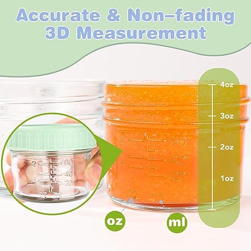 RowinsyDD 24 Pack Glass Baby Food Storage Containers, 2 oz Leakproof Baby Food - Image 5